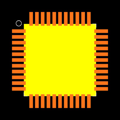 P8X32A-Q44 Footprint